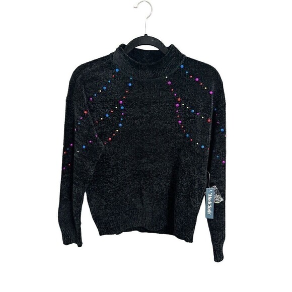 ModCloth Sweater Womens Size XS Deck The Halls With Glitz Mock Neck Pullover Top - Picture 1 of 8